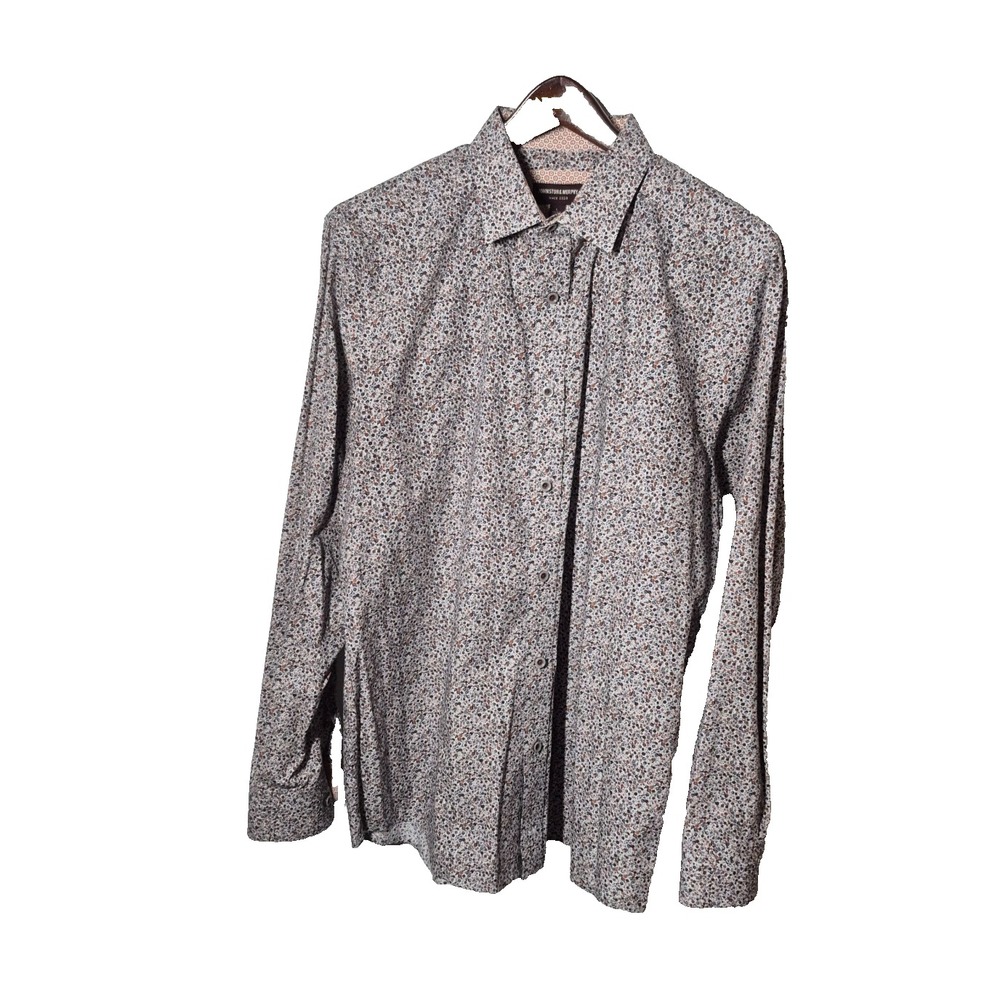 Johnston & Murphy Shirt Mens L Multi Color Geometic Cuff Long Sleeve Button Up